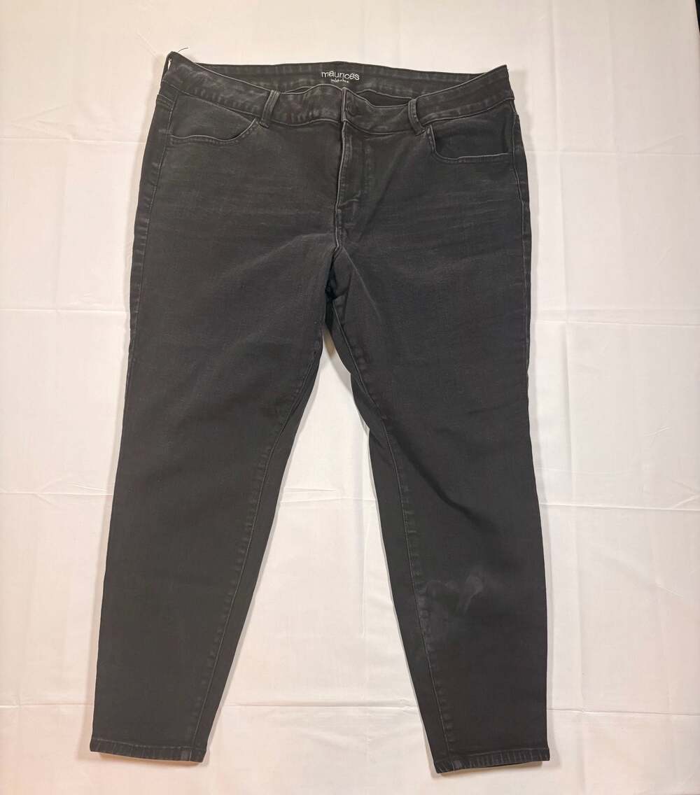 maurices Women's Mid-Rise Faded Black Skinny Jeans